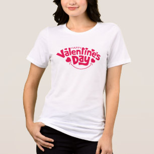 Happy Valentine's day cute red heart Tri-Blend Shirt