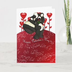 Happy Valentine's Day Cute Skunk Card