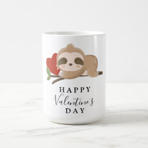 Happy Valentine's Day Cute Sloth Coffee Mug