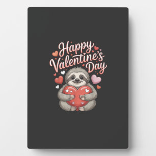 Happy Valentines Day Cute Sloth with Heart T-Shirt Plaque