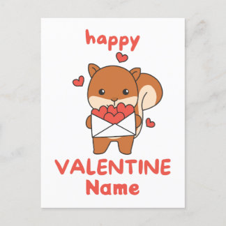 Happy Valentine's Day cute Squirrel Postcard