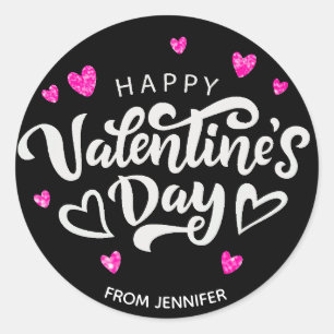 Happy Valentines Day Cute Treat Cookie Gift Classic Round Sticker