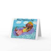 Happy Valentine's Day Dachshund Beach Bum 