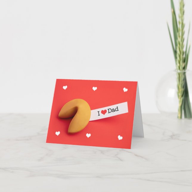 Happy Valentine's Day Dad Fortune Cookie Holiday Card (Front)