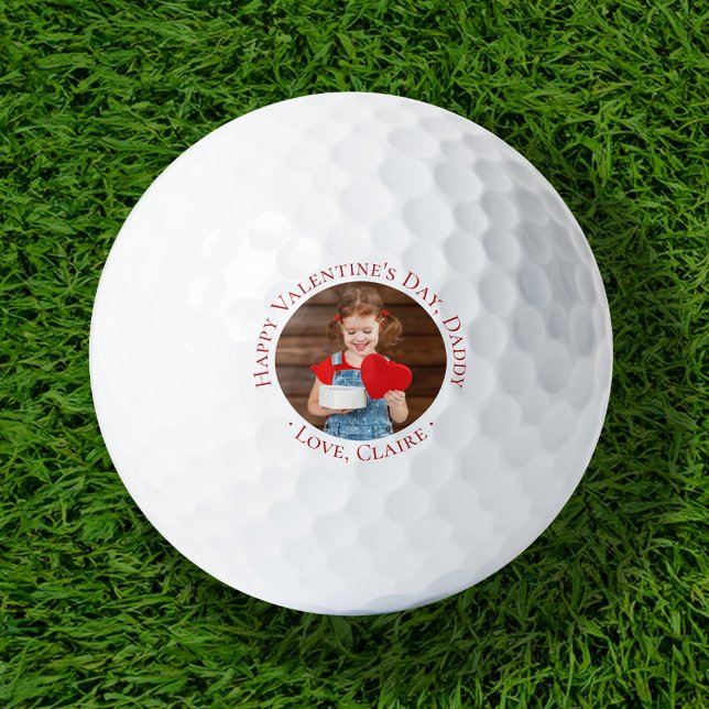 Happy Valentine's Day Daddy Custom Photo Golf Balls (Creator Uploaded)
