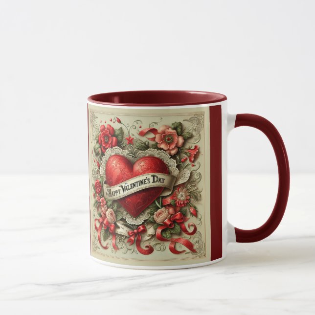 Happy Valentine's Day, decorative design, Mug (Right)