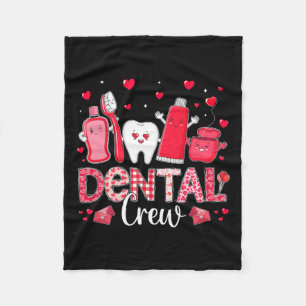 Happy Valentine's Day Dental Crew Love Dental Assi Fleece Blanket