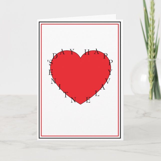 Happy Valentine's Day Design With A Poem Card (Front)