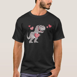 Happy Valentine's Day Dino Hearts rex Romantic Din T-Shirt