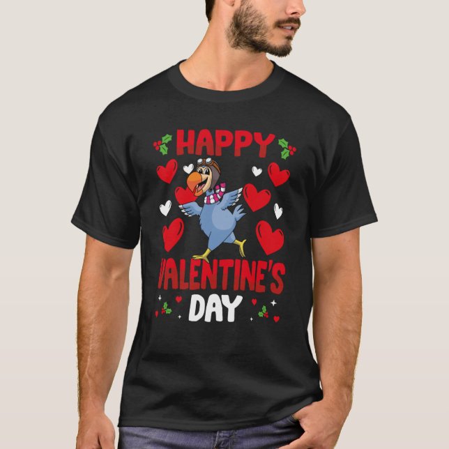 Happy Valentines Day Dodo Bird Heart Love Animal T-Shirt (Front)