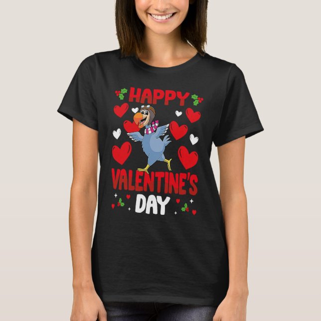 Happy Valentines Day Dodo Bird Heart Love Animal T-Shirt (Front)