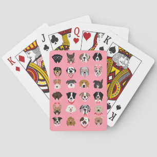 Happy Valentines Day Dog Face Pattern Playing Cards