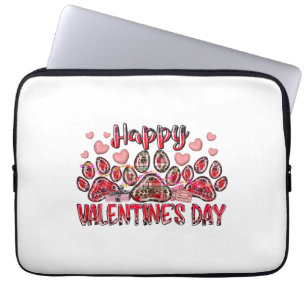 Happy Valentines Day Dog Pet Laptop Sleeve