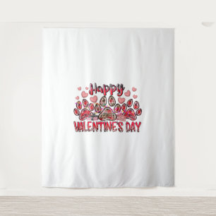 Happy Valentines Day Dog Pet Tapestry