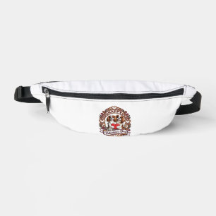 Happy Valentines Day Dog Red Heart Floral Frame_1 Bum Bags
