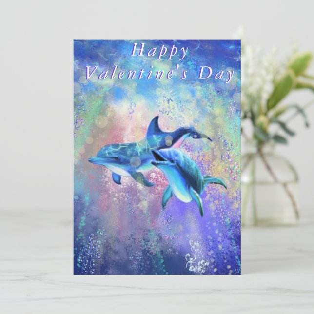 Happy Valentine's Day - Dolphin Couple - In Love (Standing Front)