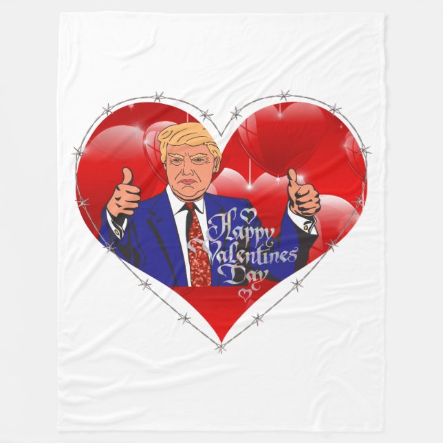 happy valentines day donald trump blanket (Front)