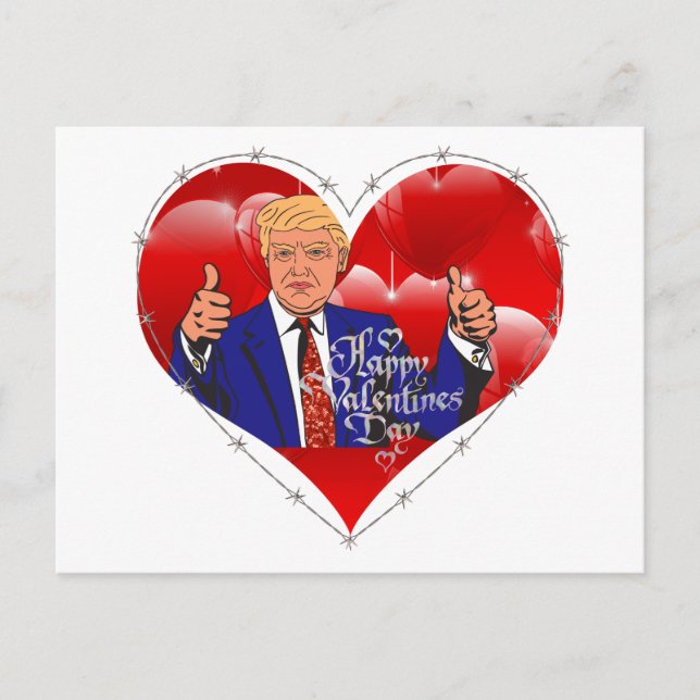 happy valentines day donald trump holiday postcard (Front)