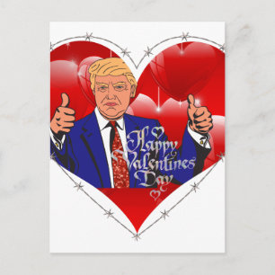 happy valentines day donald trump holiday postcard