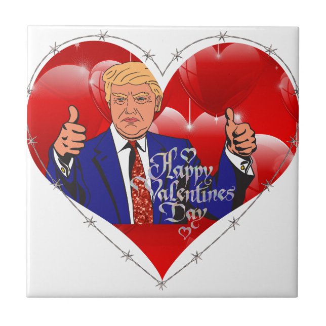 happy valentines day donald trump tile (Front)