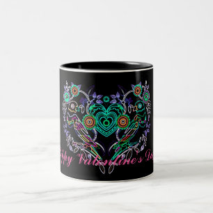 Happy Valentine's Day Doves Quote Mug Design