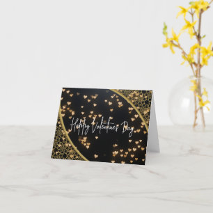 Happy Valentine's Day - Elegant Gold Colour Detail Card