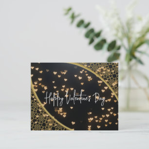 Happy Valentine's Day - Elegant Gold Colour Detail Card