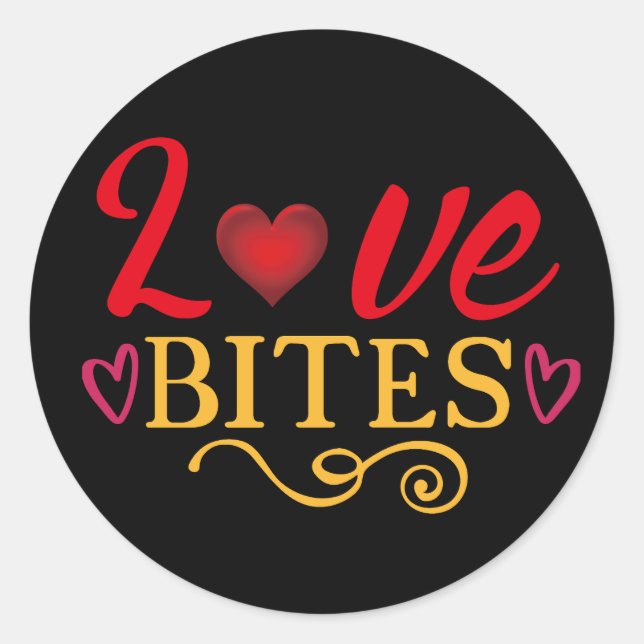 Happy Valentine's Day Elegant Script Hearts Text Classic Round Sticker (Front)