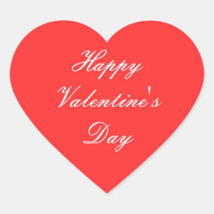 Happy Valentine's Day Elegant Script Typography Heart Sticker