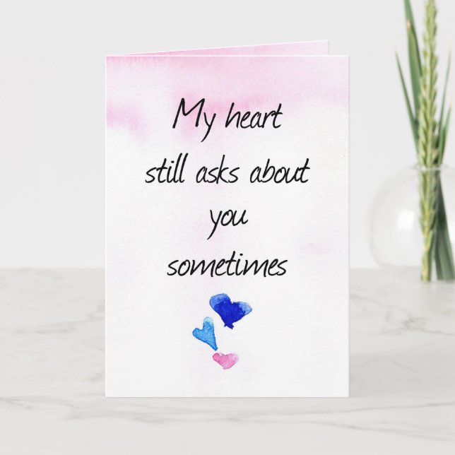 Happy Valentine's Day Ex Girlfriend Hearts Pink Card (Front)