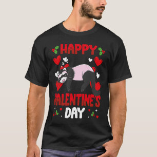 Happy Valentines Day Ferrets Heart Love Animal T-Shirt
