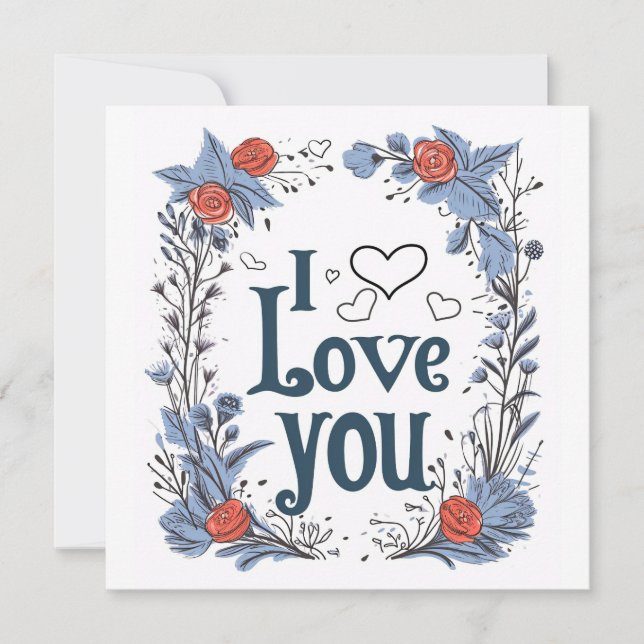 Happy valentine's Day flat card (Front)