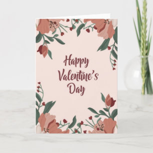 Happy Valentine's Day Floral Holiday Card