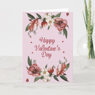 Happy Valentine's Day Floral Holiday Card