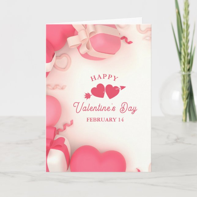 Happy Valentine's Day Folded Holiday Card (Front)