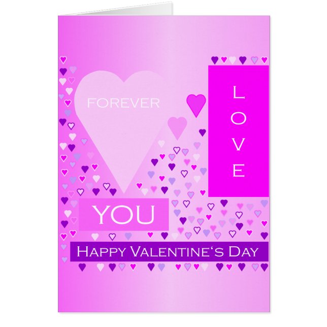 Happy Valentine's Day Forever Love Hearts Pink (Front)