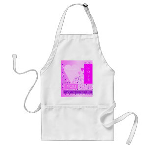 Happy Valentine's Day Forever Love Hearts Pink Standard Apron