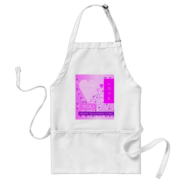 Happy Valentine's Day Forever Love Hearts Pink Standard Apron (Front)