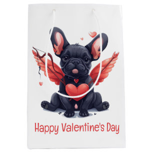 Happy Valentines Day French Bulldog Cupid Medium Gift Bag