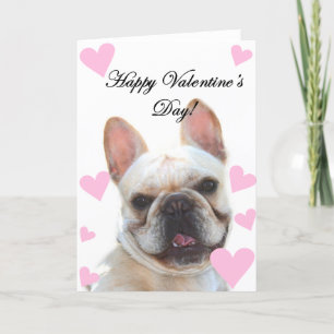 Happy Valentine's Day French bulldog greeting card
