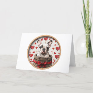 Happy Valentines Day French Bulldog Holiday Card
