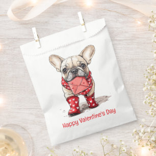 Happy Valentines Day French Bulldog Love Letter Favour Bags