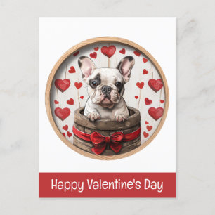 Happy Valentines Day French Bulldog Postcard