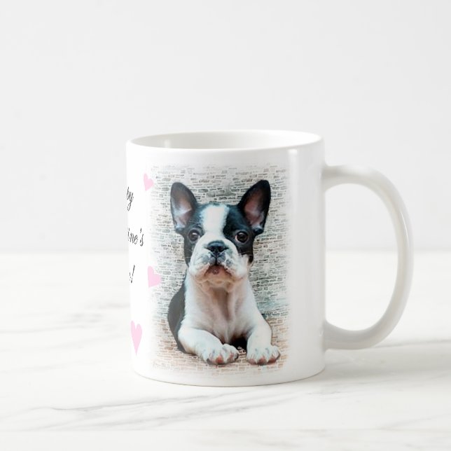 Happy Valentine's Day French Bulldog puppy mug (Right)