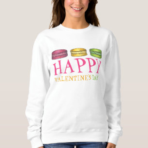 Happy Valentine's Day French Macaron Cookie Pastel Sweatshirt