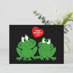 Happy Valentine's Day Frogs flat card
