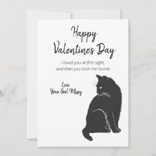 Happy Valentine's Day From Cat Holiday Card