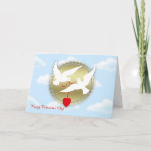 Happy Valentine's Day from secret admirer doves Holiday Card