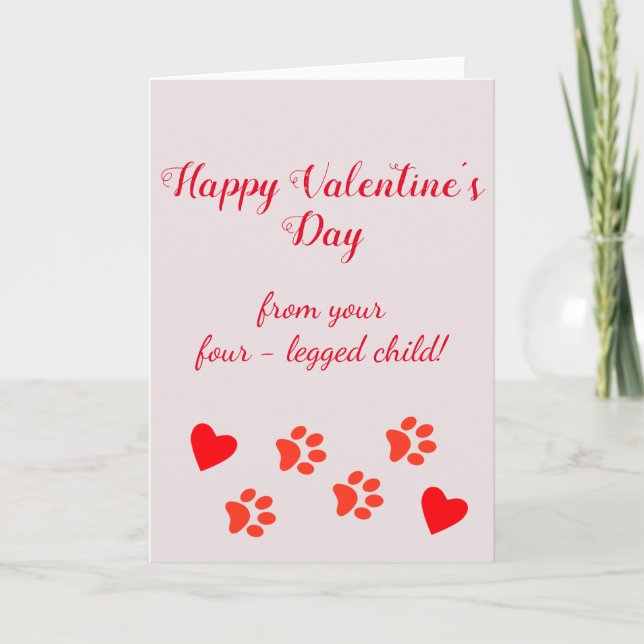 Happy Valentine's Day from the Pet Cat Dog Card (Front)