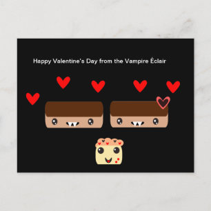 Happy Valentine's Day from the Vampire Éclair Holiday Postcard